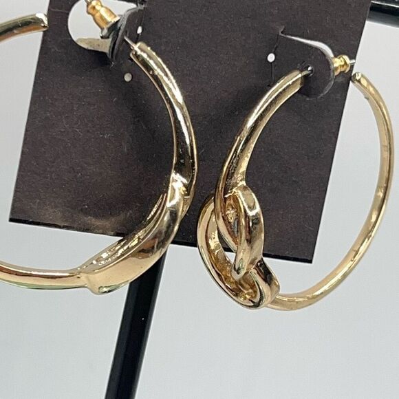 G by Gennaro Knotted Gold Hoops Earrings - Picture 1 of 6